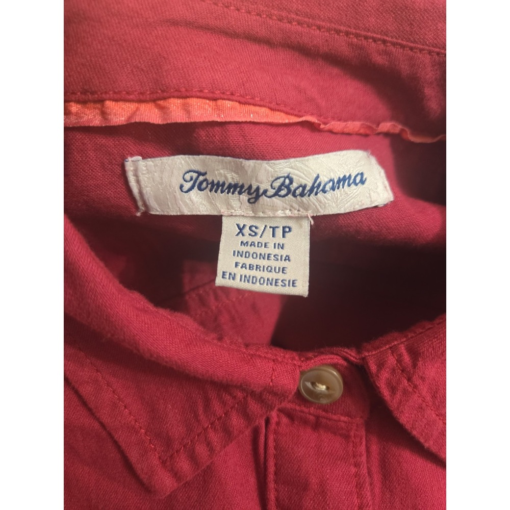 Tommy Bahama Tropical Twist IslandZone Camp Shirt Women's XS Rhumba Pink - Picture 4 of 10